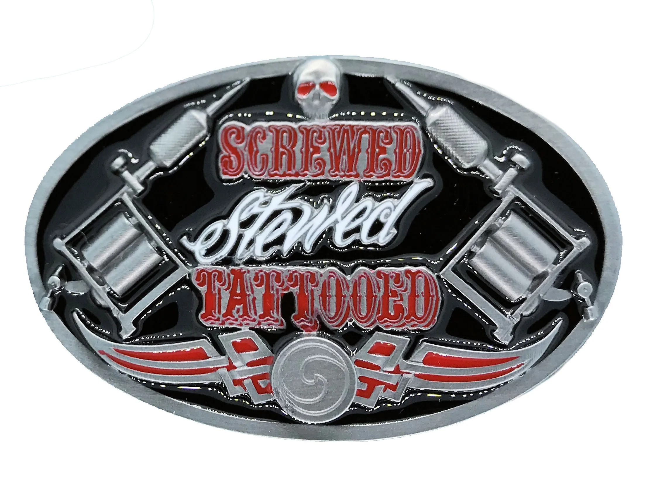 Screwed, Stewed and Tattooed Belt Buckle