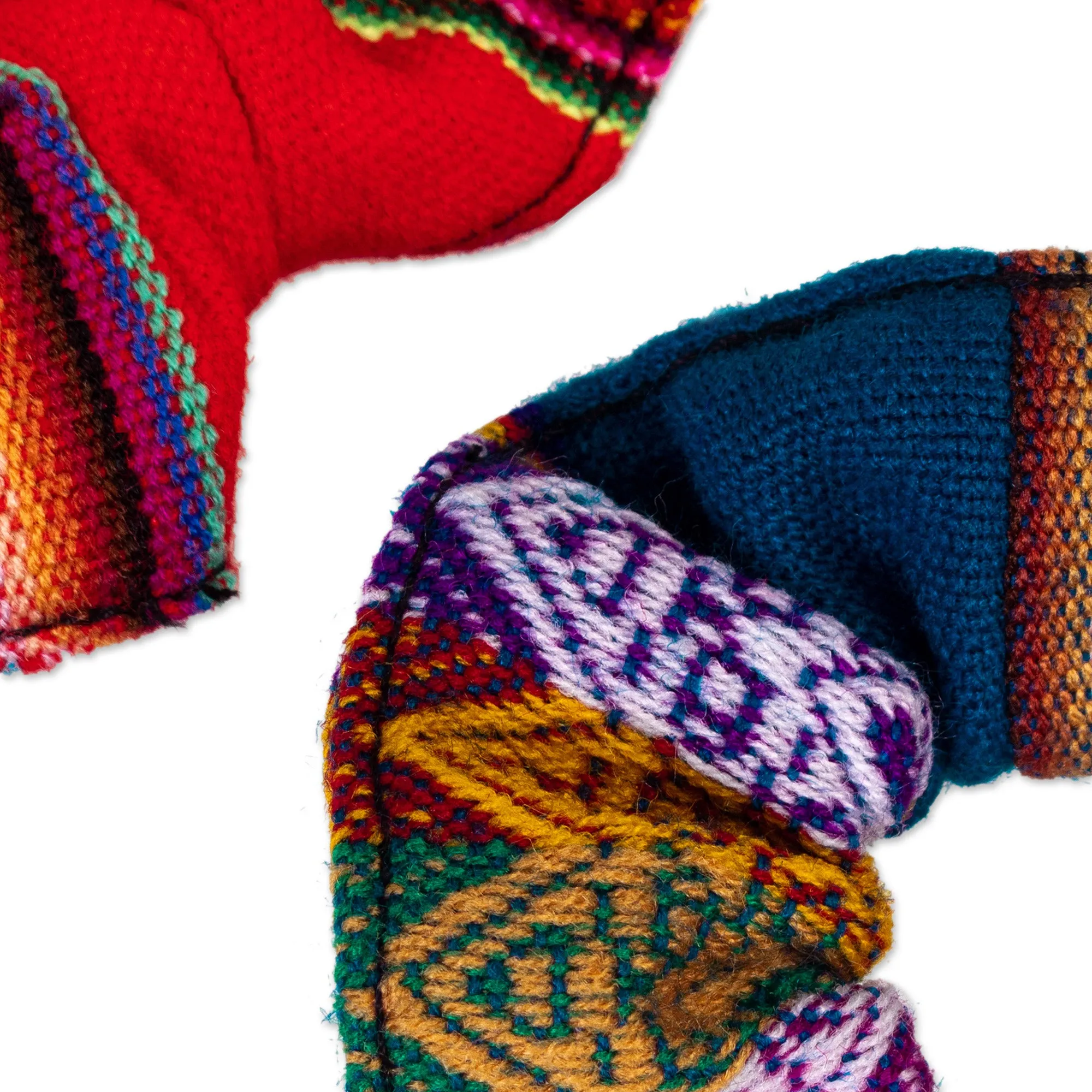 Set of 2 Scrunchies with Vibrant Andean Motifs - Andes Double Fantasy | NOVICA