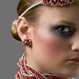 Silver Tone Stylish & Elegant Bridal Headbands w/Meaningful Huayruro Seed Beads