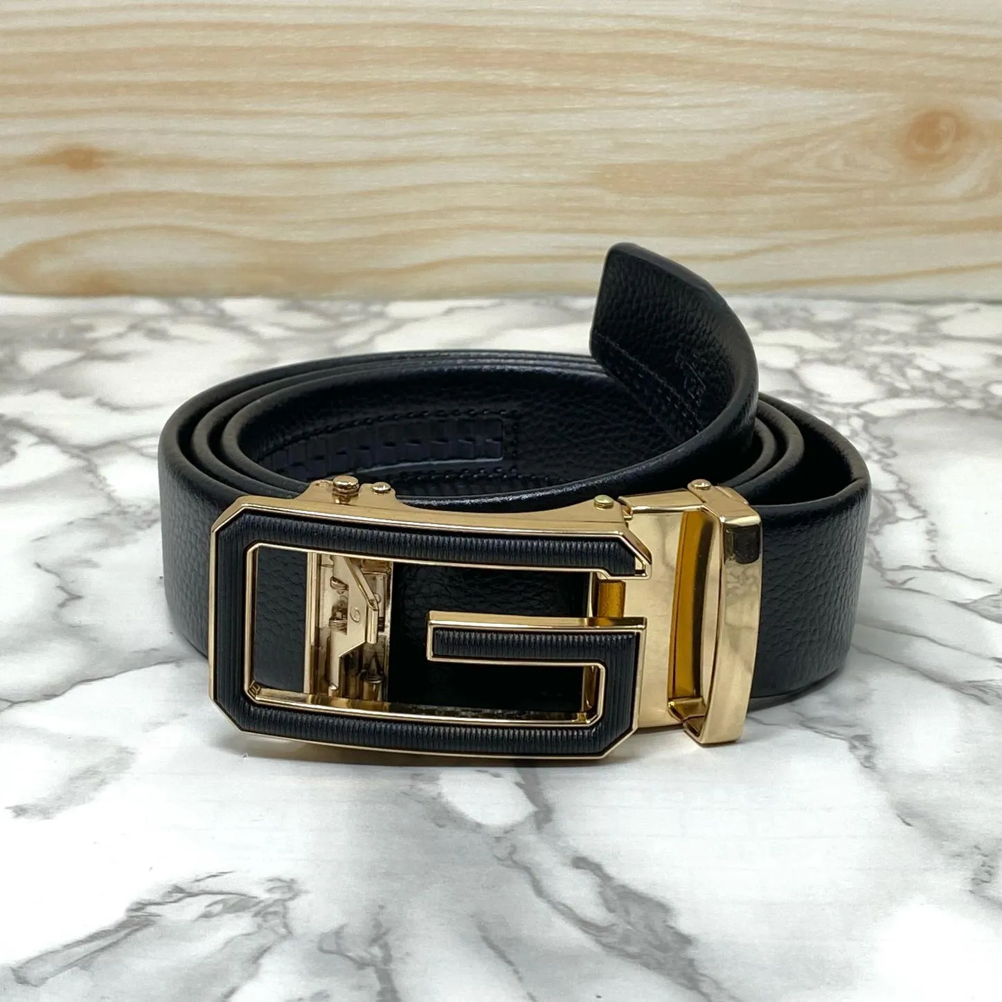 Single G Shape Two Tone Formal Belt For Men-JonasParamount