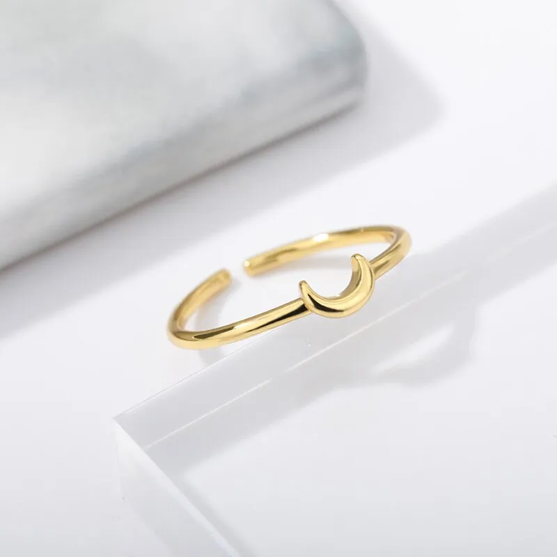 Small Crescent Aesthetic Ring