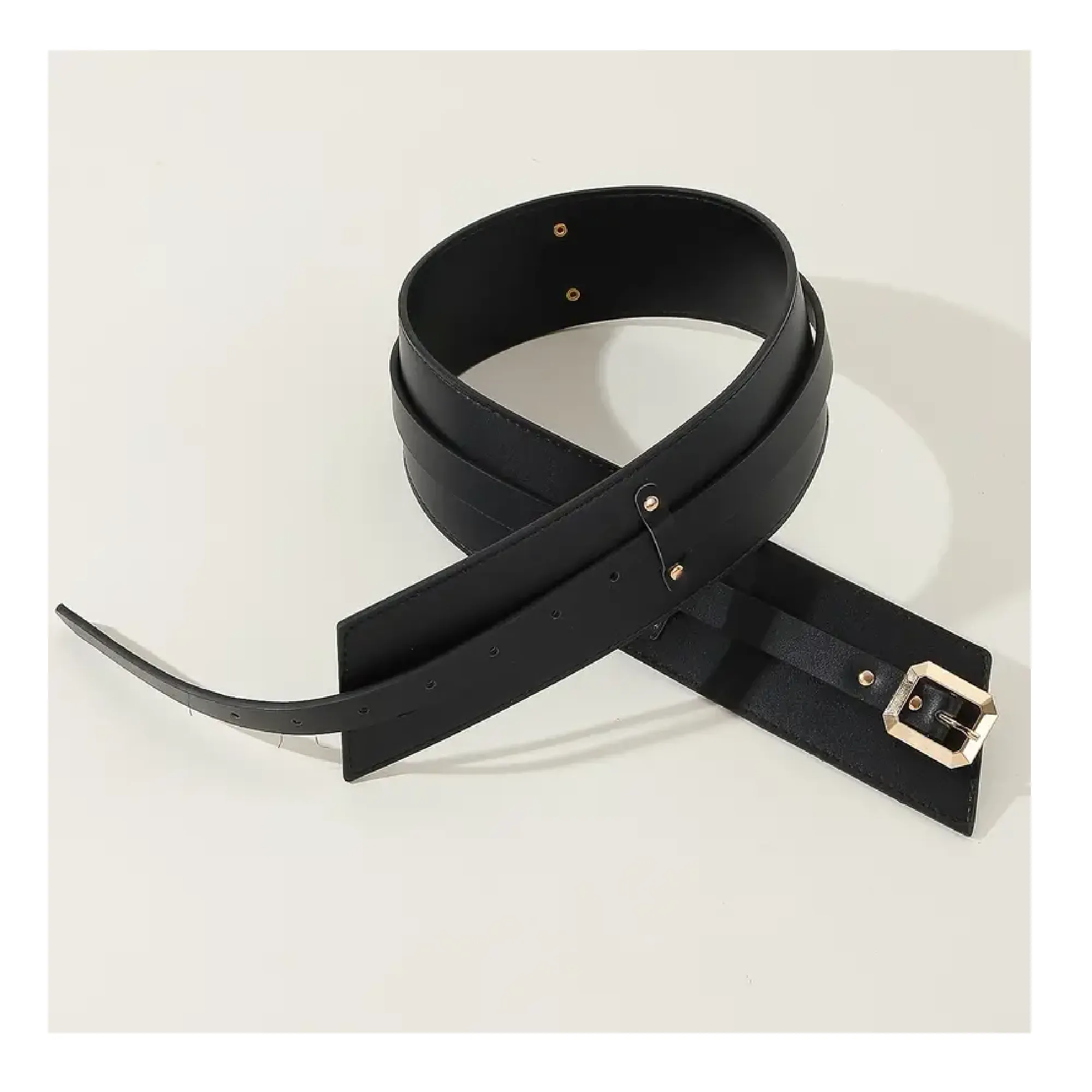 Square Buckle Decor Belt, Tummy Control Elegant Wide Decorative Waistbelt For Women