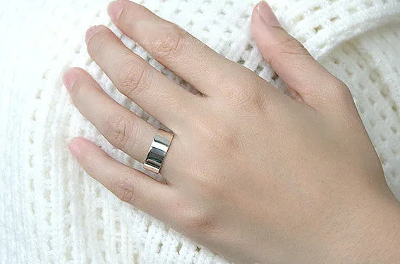 Sterling Silver Fingerprint Ring  6mm,  Personalized Ring, Promise Rings - Christmas Gift, engraved fingerprint ring, fingerprint engraved