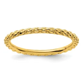 Sterling Silver Gold-Plated Criss-Cross Ring