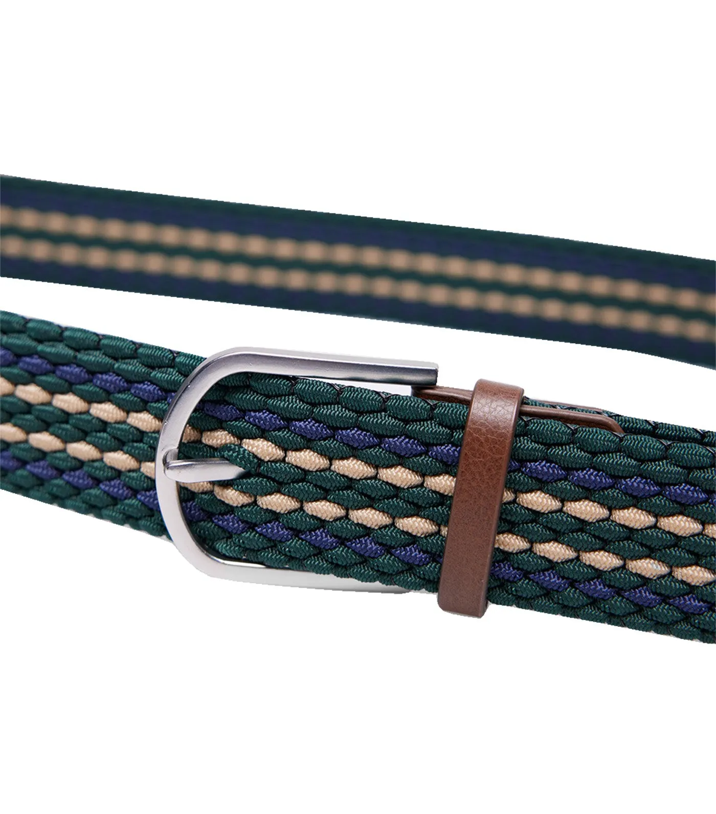 Stripes Braided Belt Green