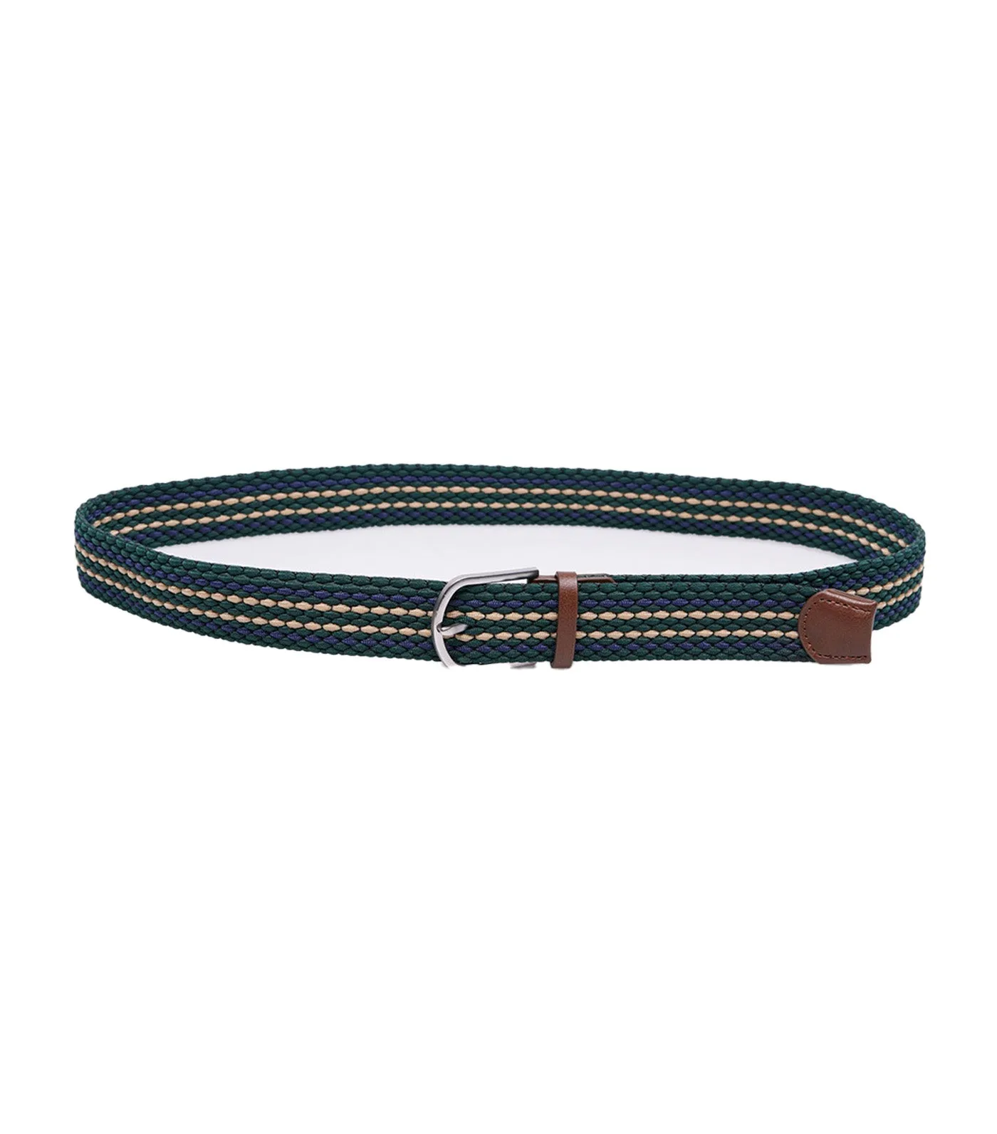 Stripes Braided Belt Green