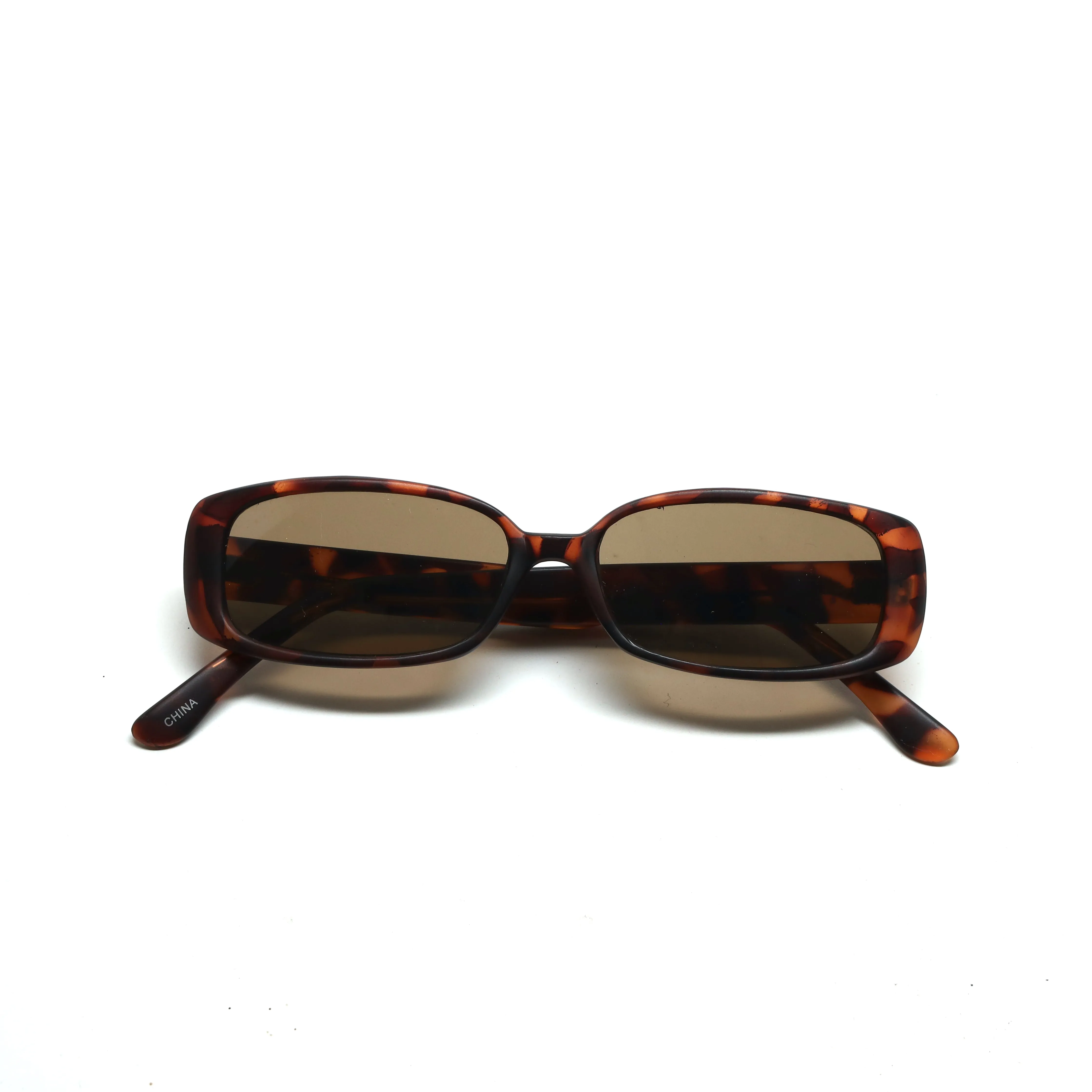 //Style 22// Deluxe Vintage 90s Rectangle Frame Sunglasses - Tortoise