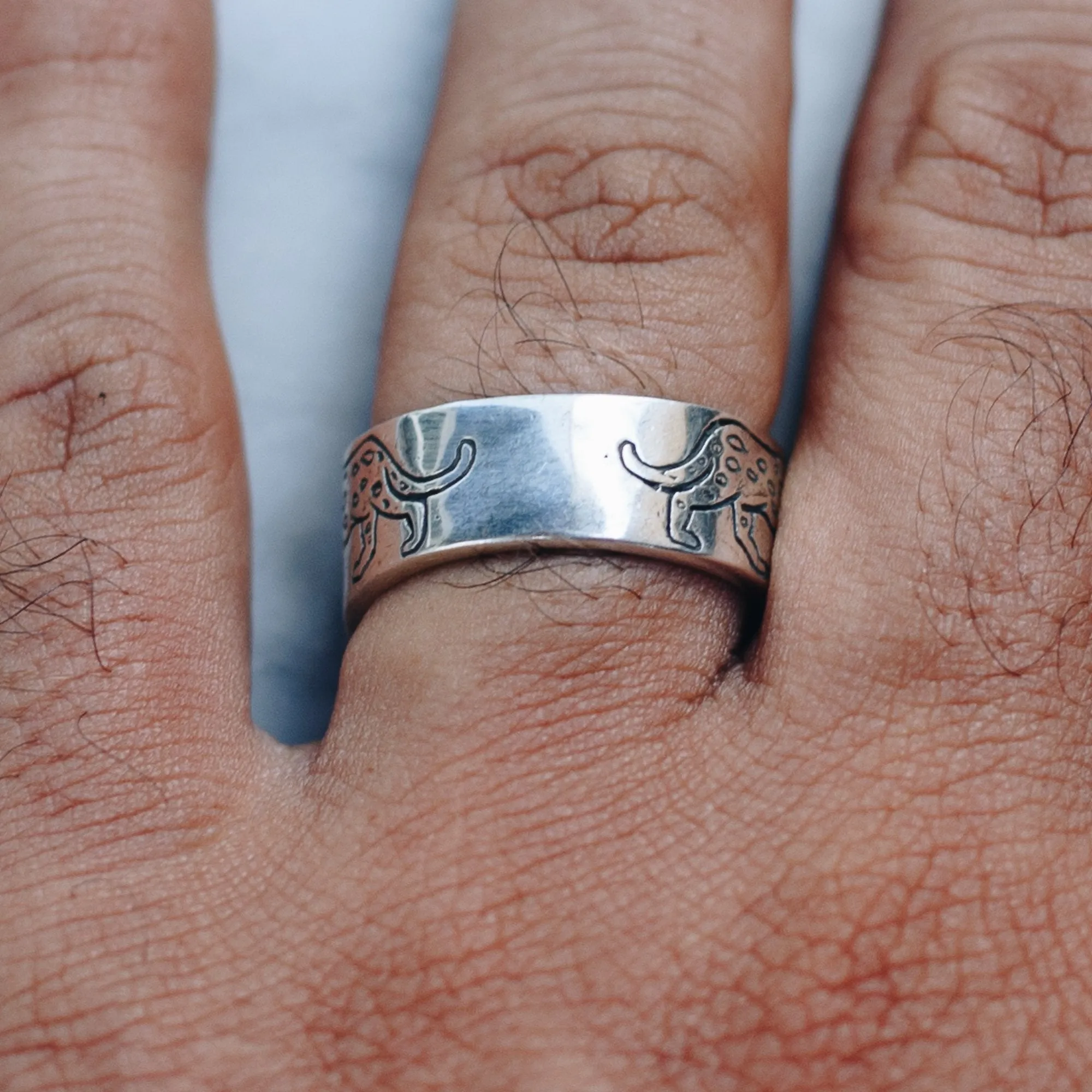 SUN & JAGUAR BOTTLE OPENER RING | 925 STERLING SILVER