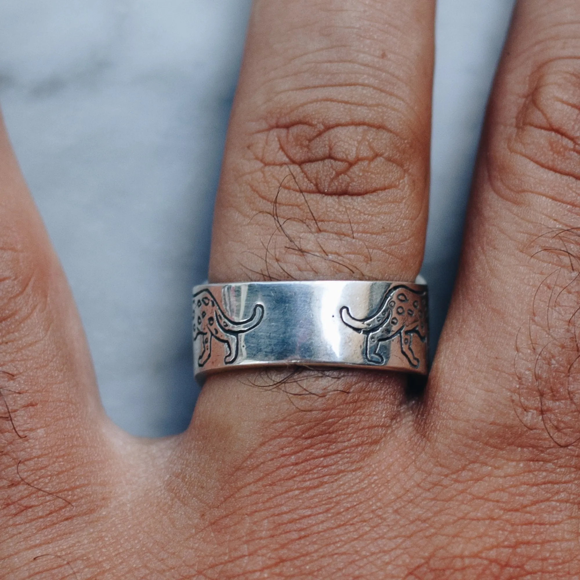 SUN & JAGUAR BOTTLE OPENER RING | 925 STERLING SILVER