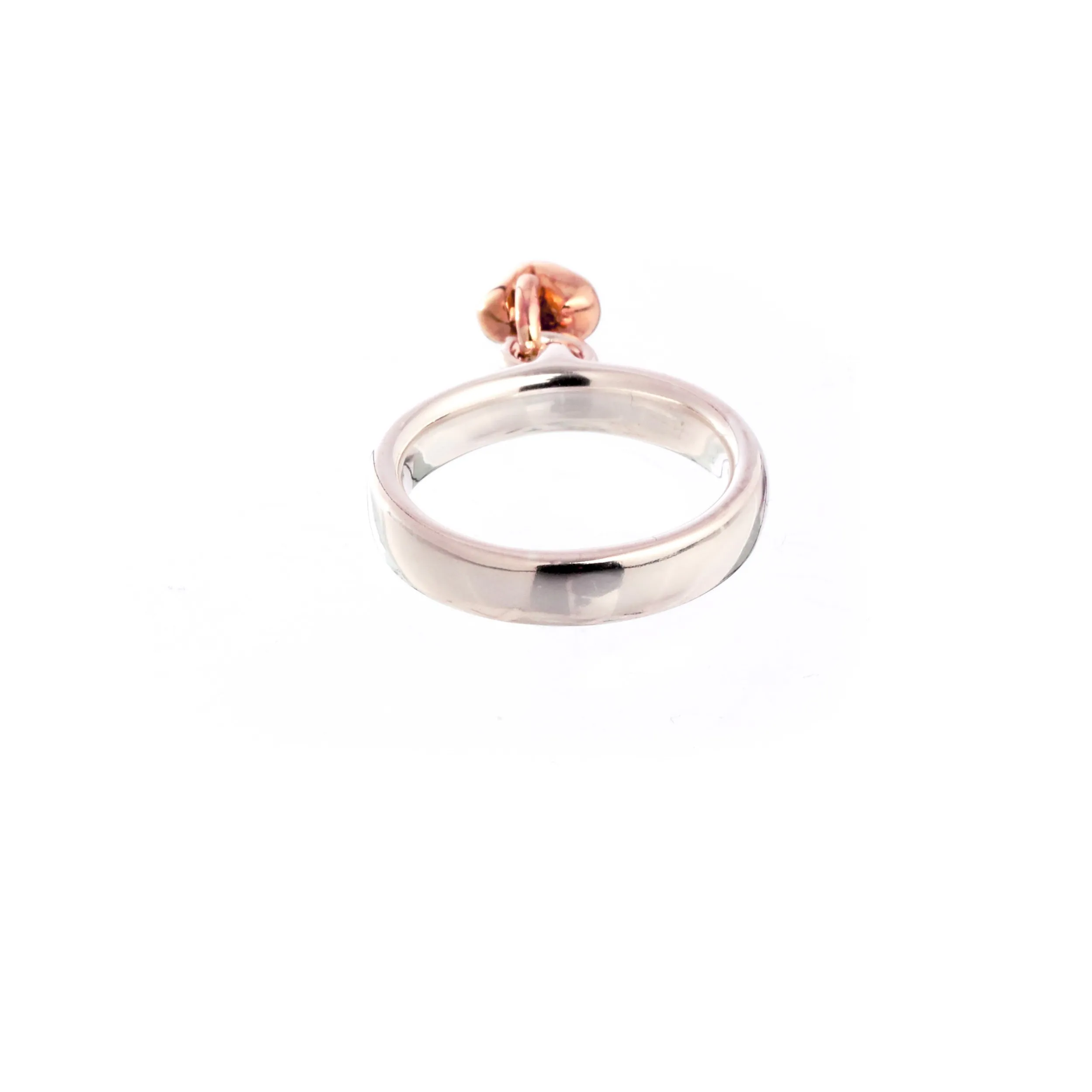 Sweetheart Silver & Rose Gold Charm Ring