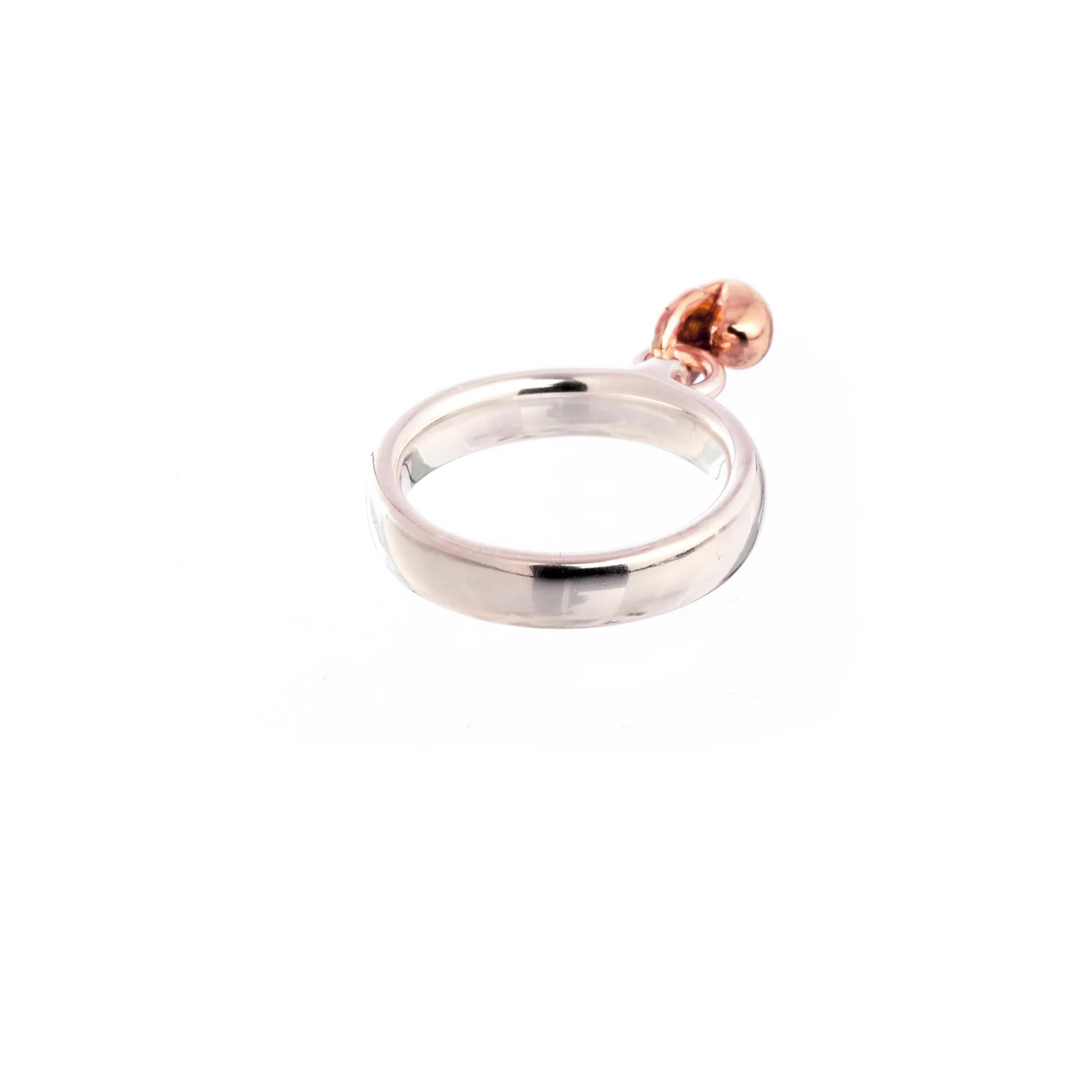 Sweetheart Silver & Rose Gold Charm Ring