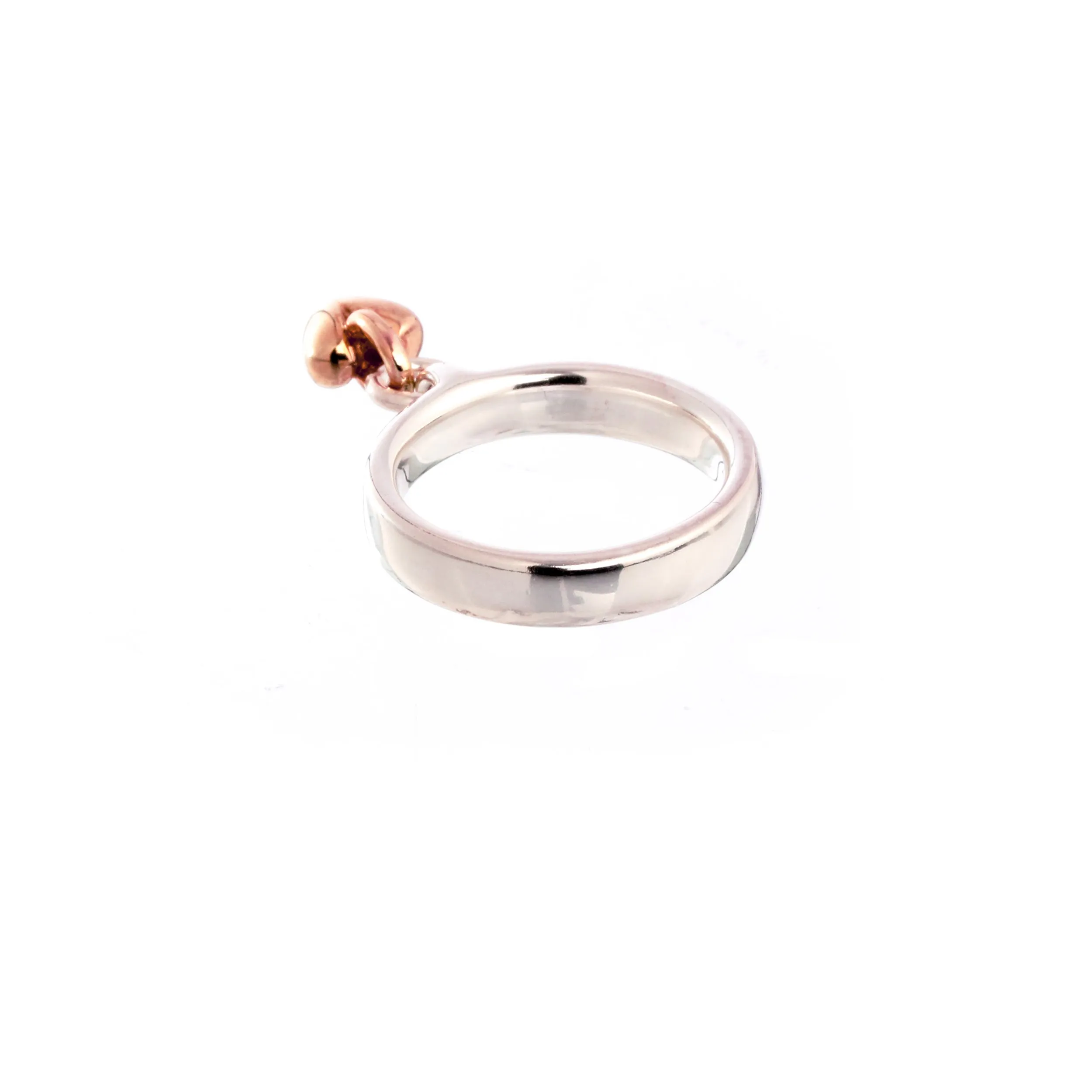 Sweetheart Silver & Rose Gold Charm Ring