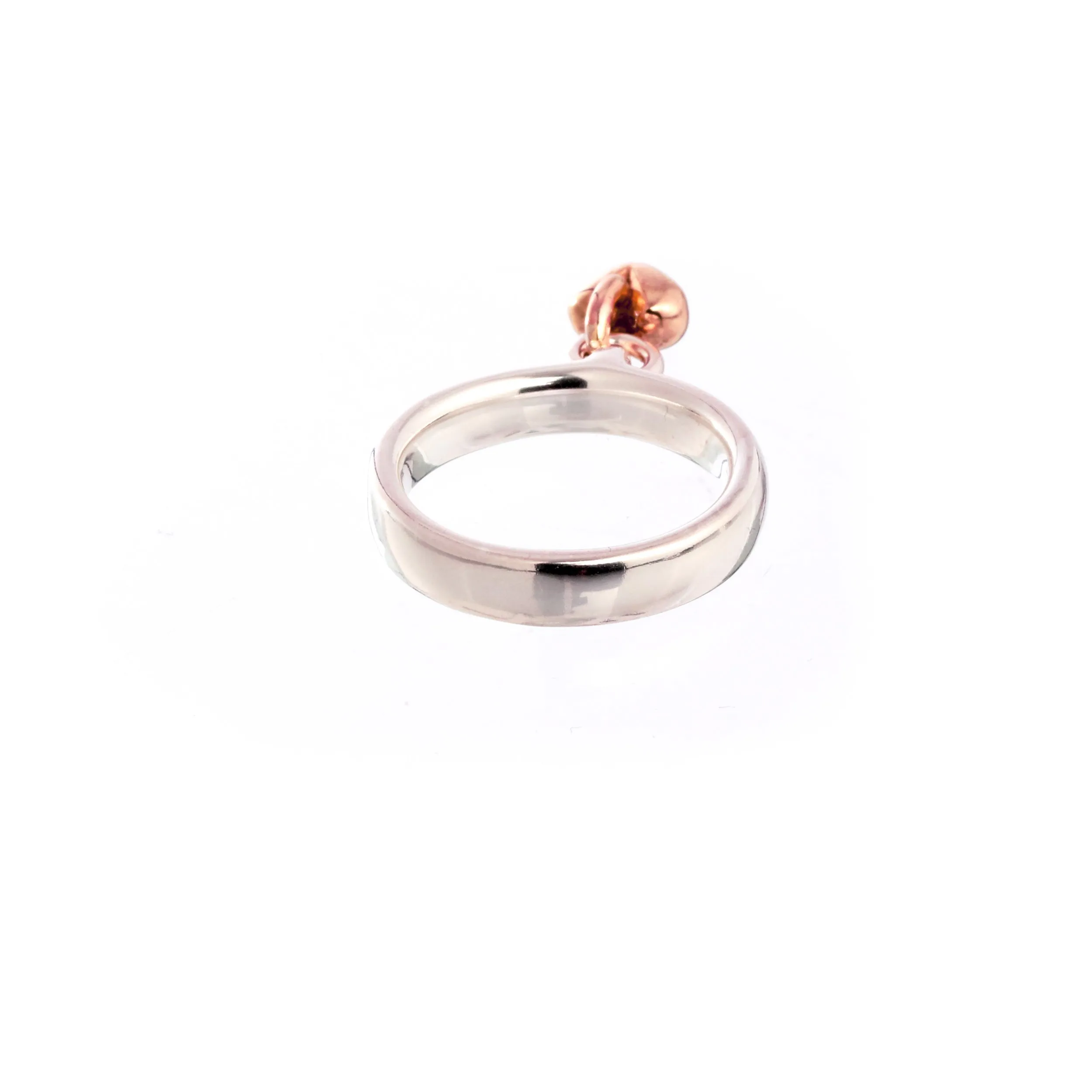 Sweetheart Silver & Rose Gold Charm Ring