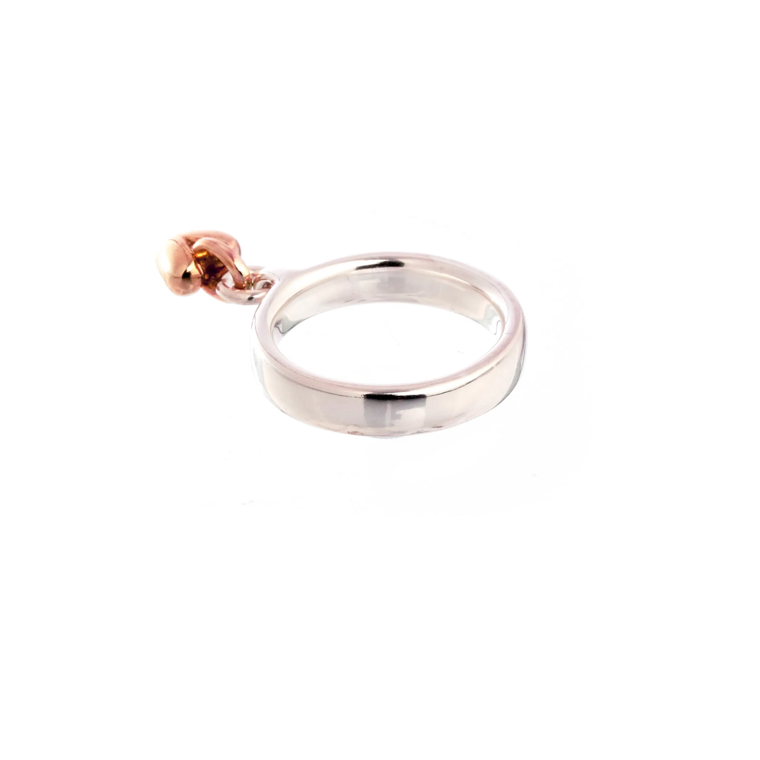 Sweetheart Silver & Rose Gold Charm Ring