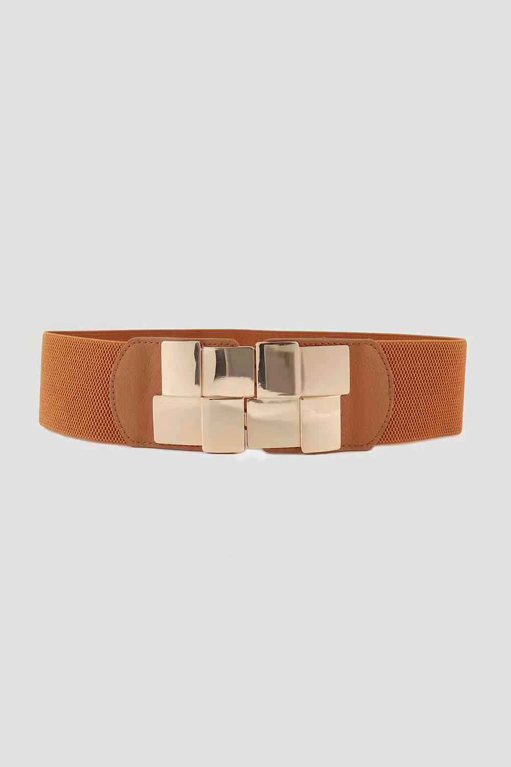 TEEK - Squared Geometric Buckle Stretch Wide Belt