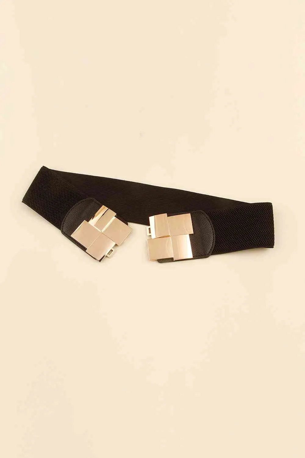 TEEK - Squared Geometric Buckle Stretch Wide Belt