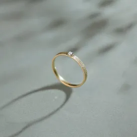 Textured Stackable Diamond Ring