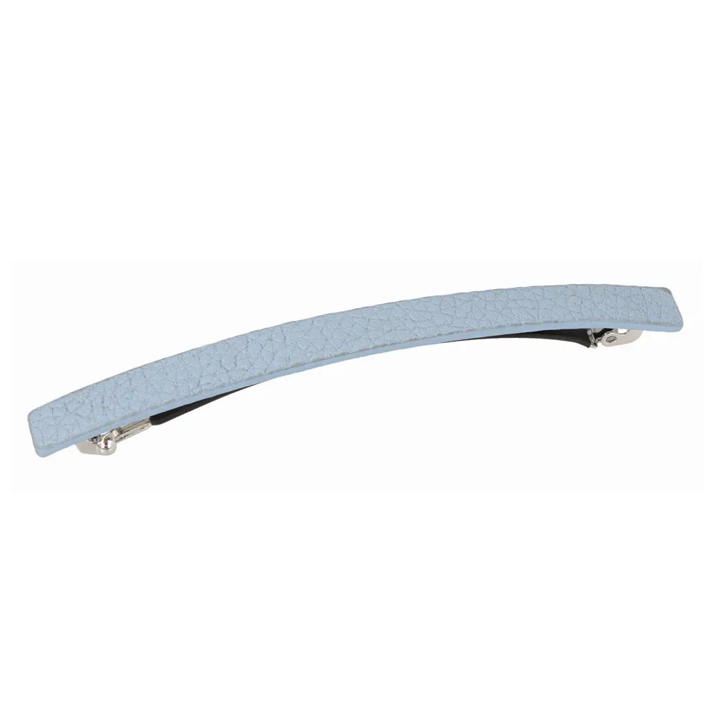 Thin Blue Leather Hair Barrette