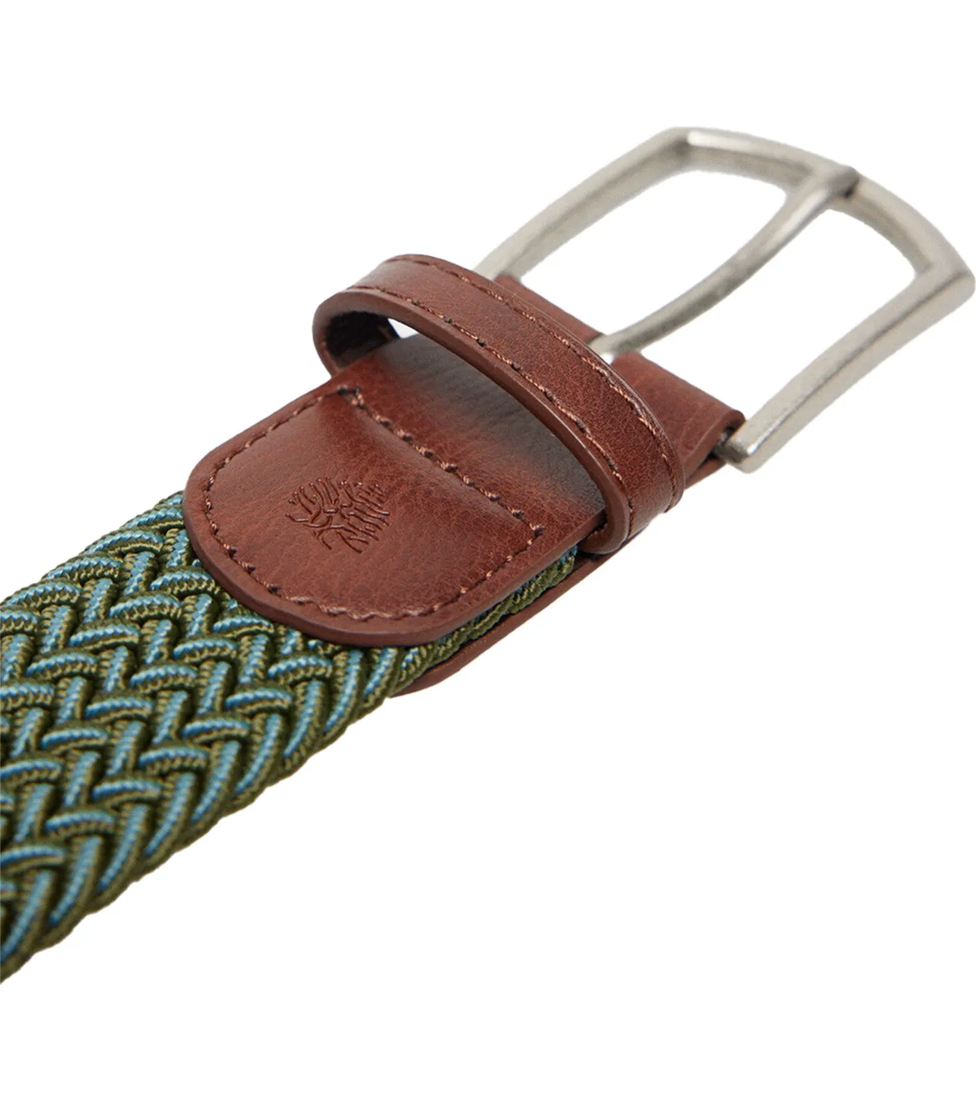 Two-Tone Braided Belt Green