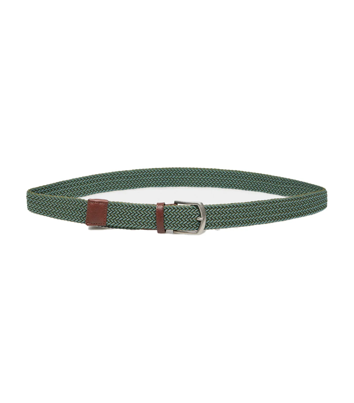 Two-Tone Braided Belt Green