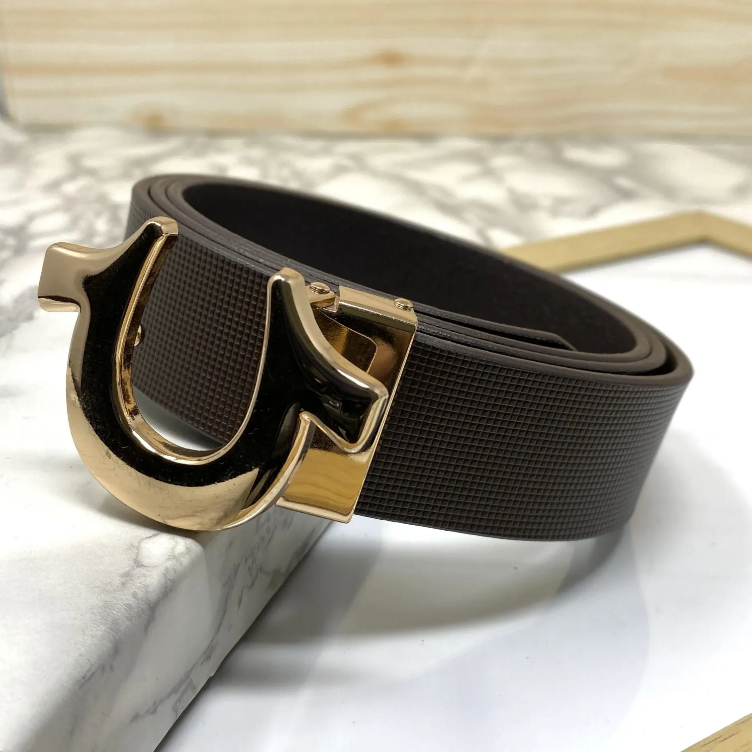 U-Pattern Formal and Casual Leather Strap belt-JonasParamount