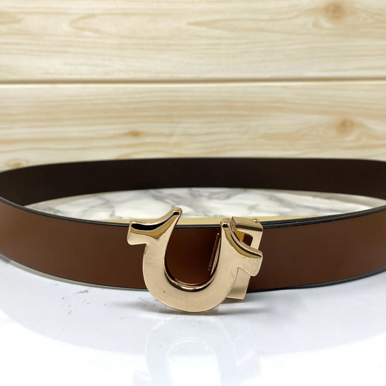 U-Pattern Formal and Casual Leather Strap belt-JonasParamount