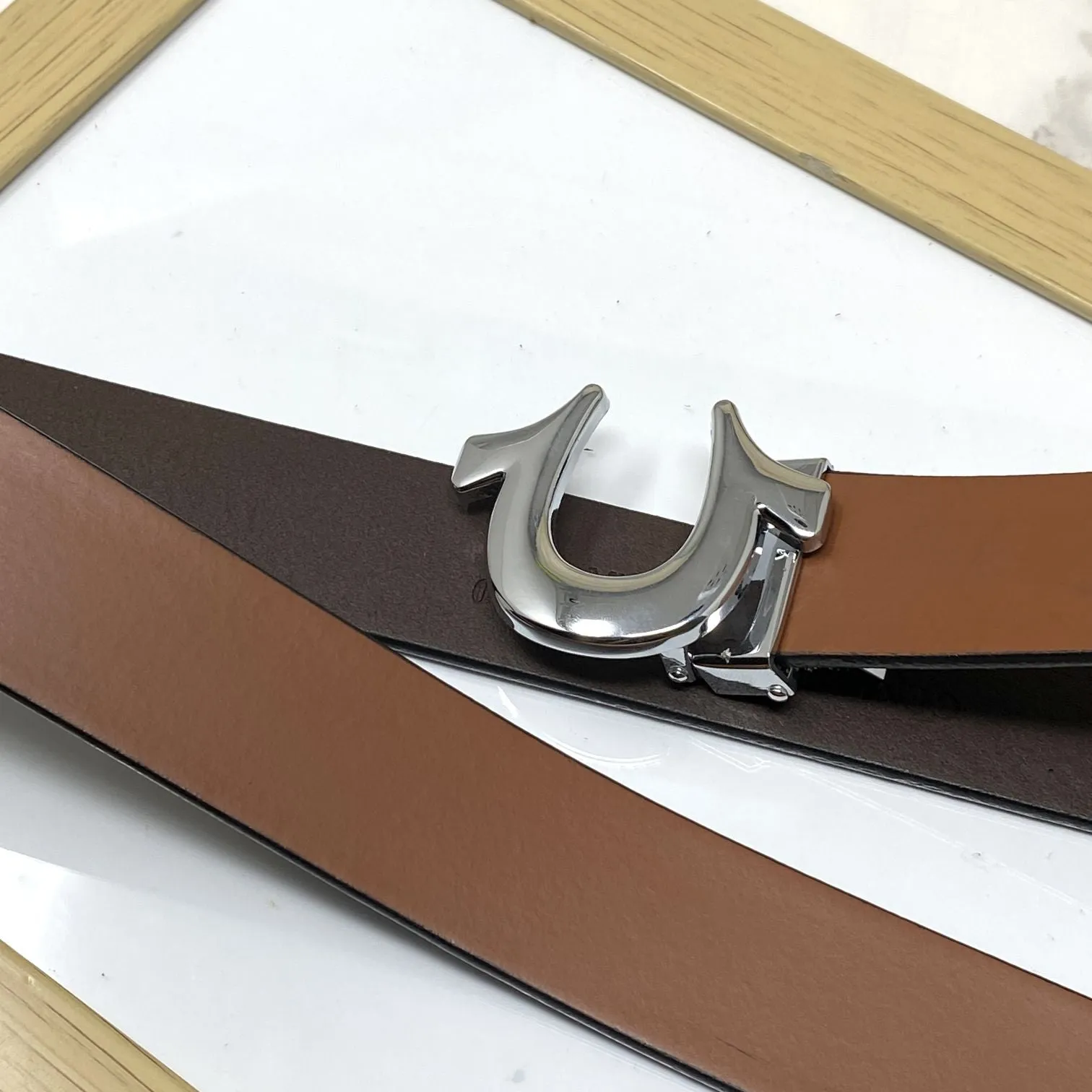 U-Pattern Formal and Casual Leather Strap belt-JonasParamount