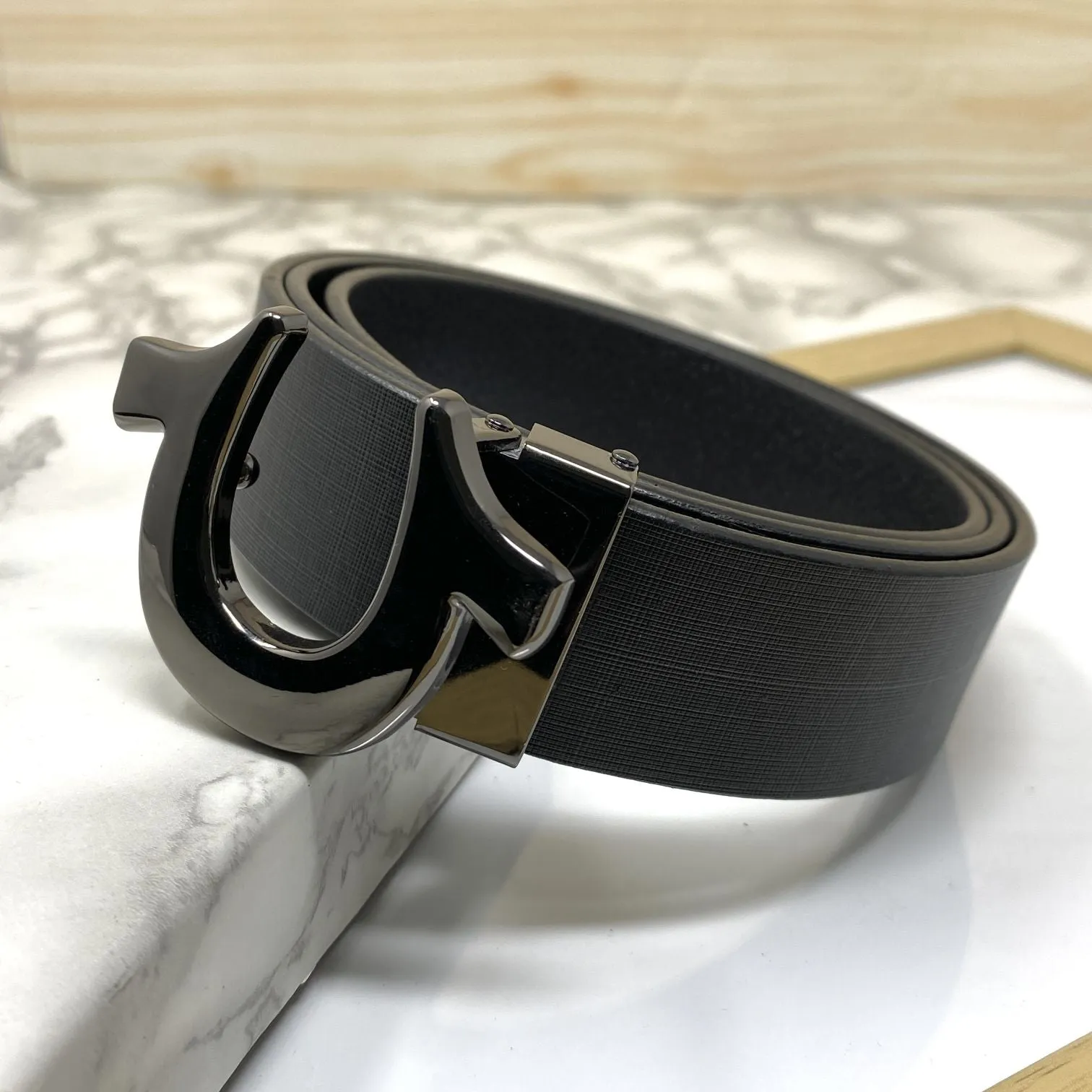 U-Pattern Formal and Casual Leather Strap belt-JonasParamount