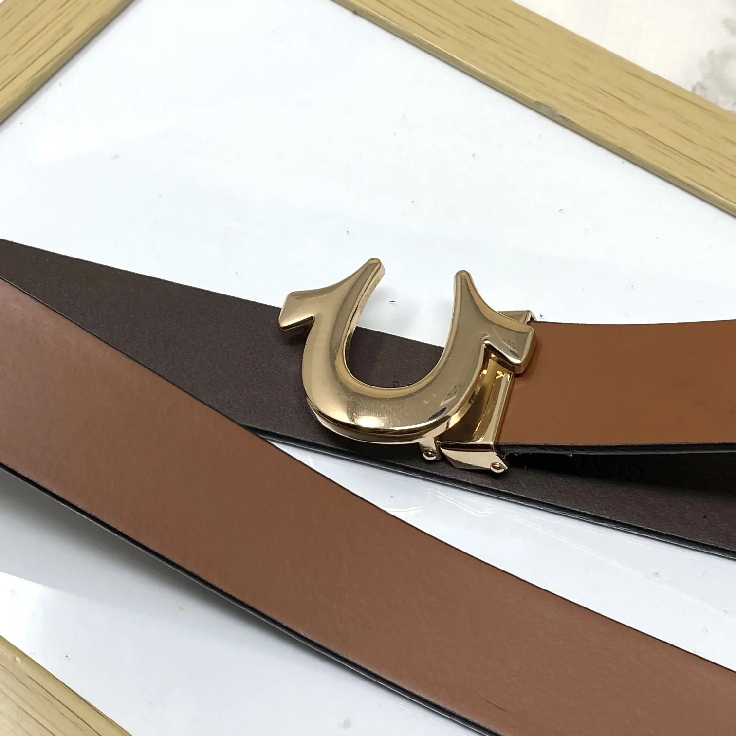 U-Pattern Formal and Casual Leather Strap belt-JonasParamount