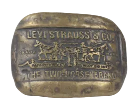 Vintage Levi Strauss & Co The Two Horse Horse Brand Belt Buckle