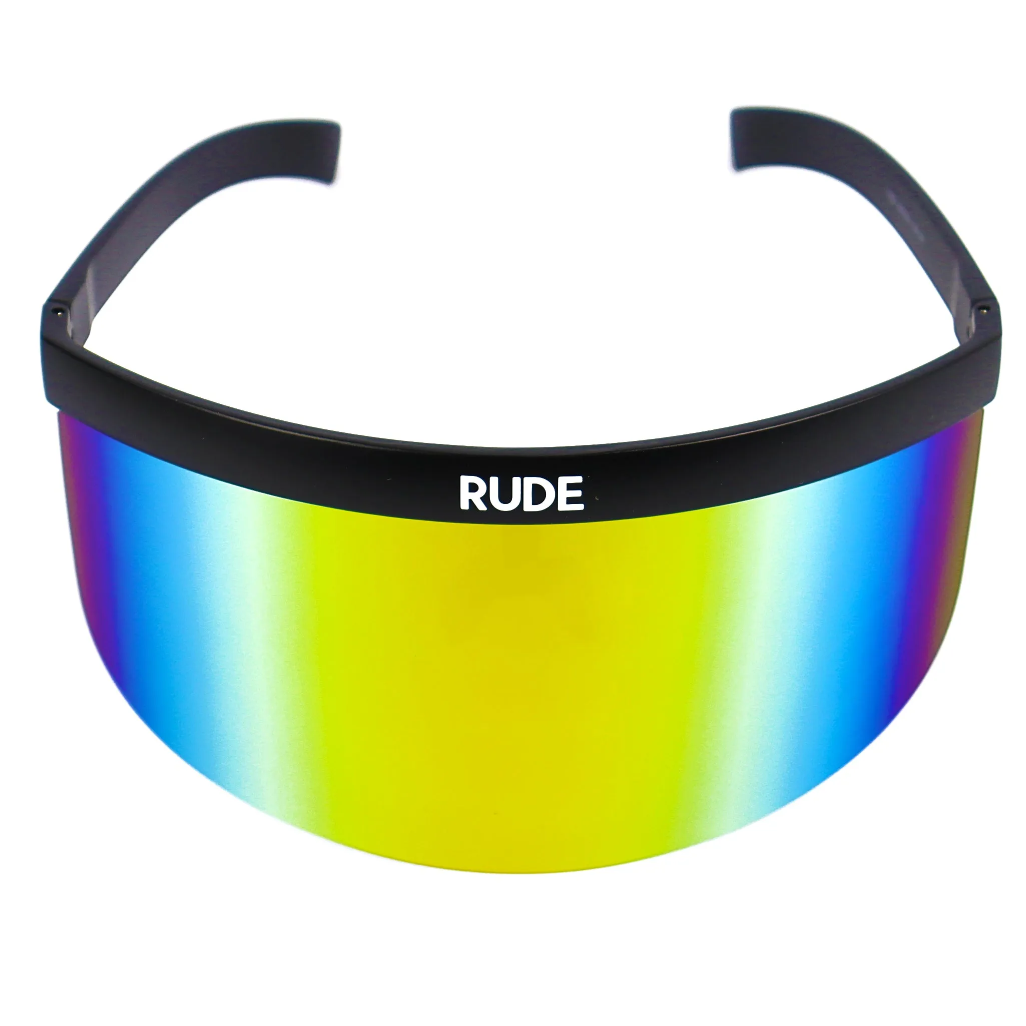 Visor - Gold Rainbow Mirror - Black Frames