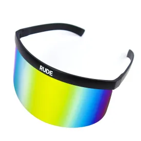 Visor - Gold Rainbow Mirror - Black Frames