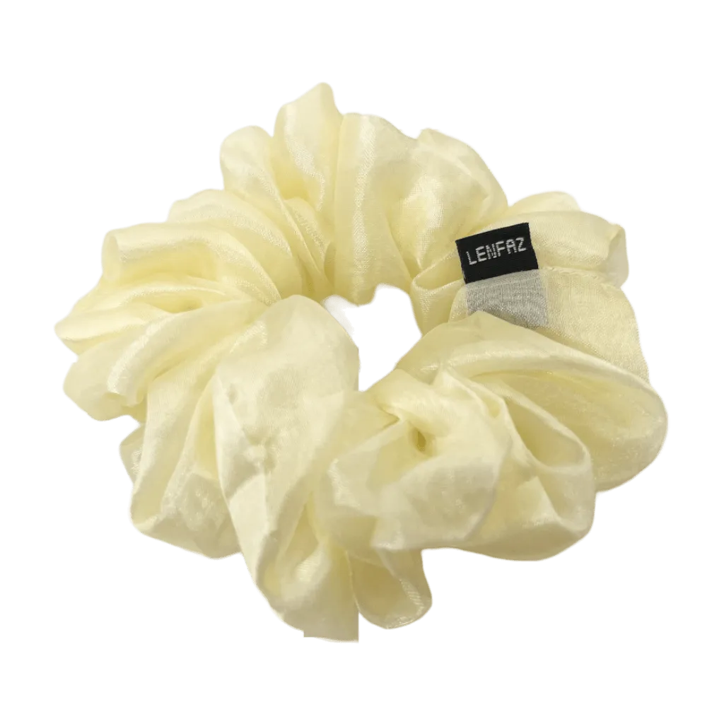 Vivid Yellow Organza Scrunchie