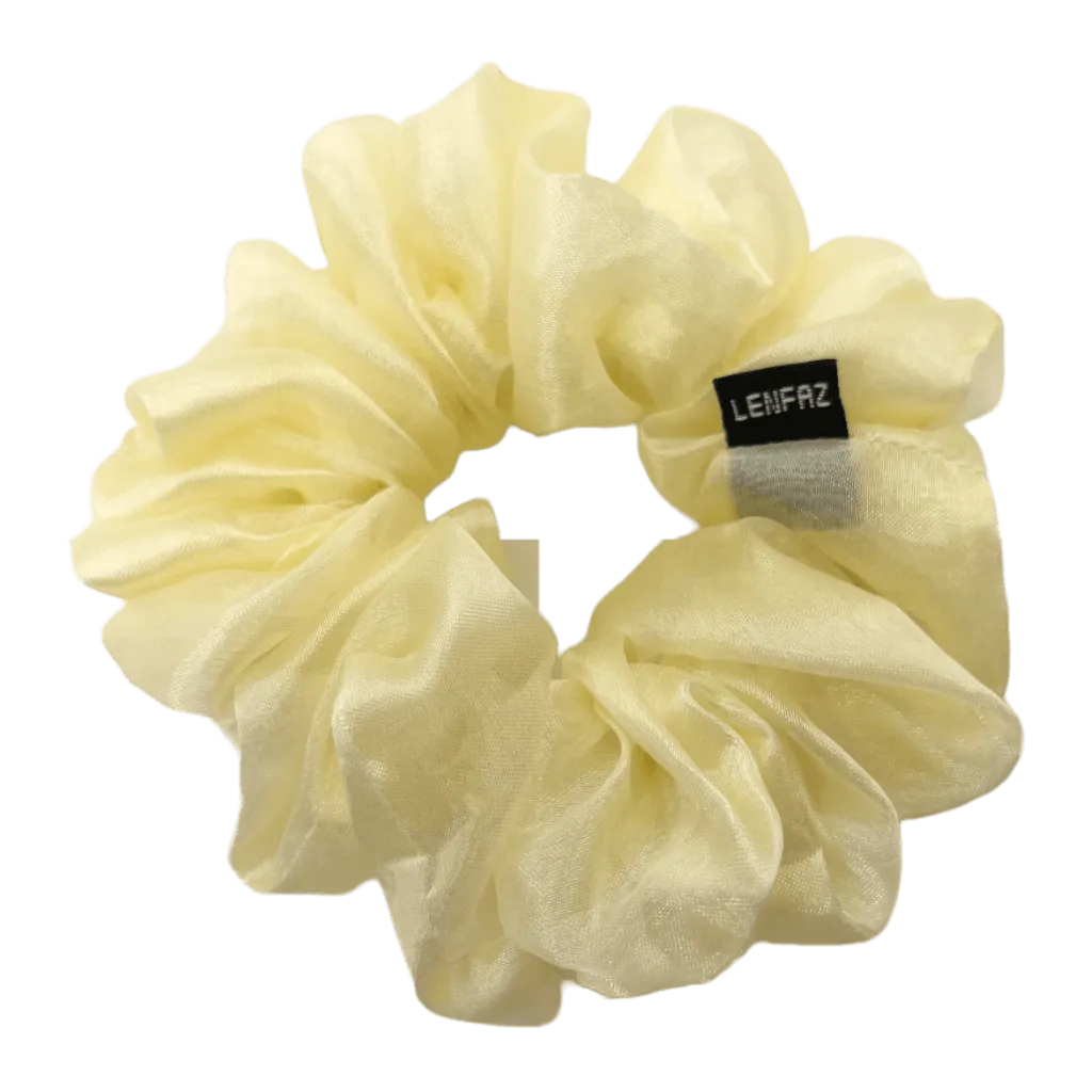 Vivid Yellow Organza Scrunchie