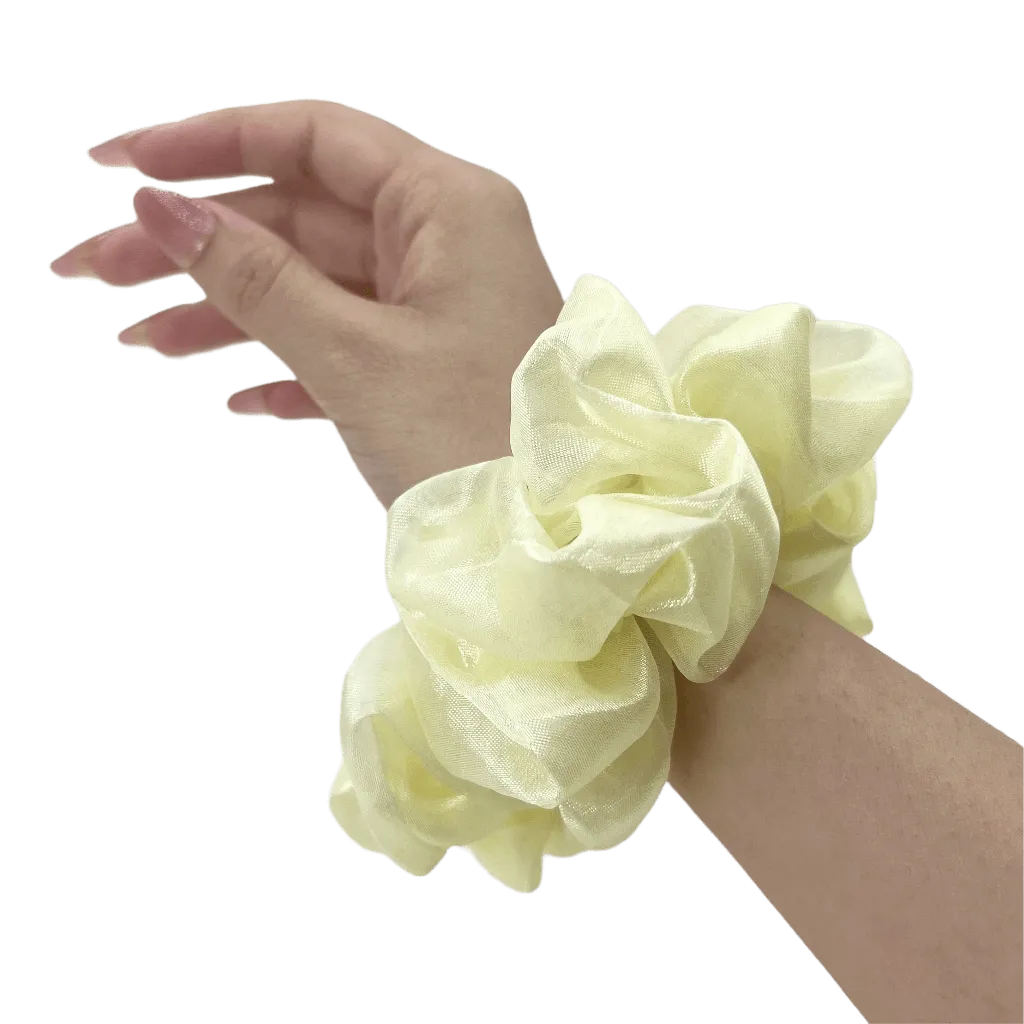 Vivid Yellow Organza Scrunchie