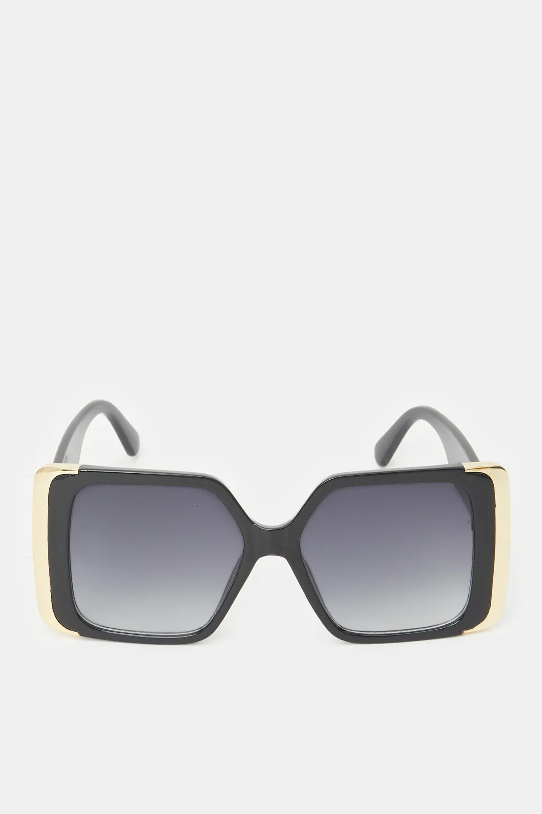 Women Black Square Oversized Sunglasses.