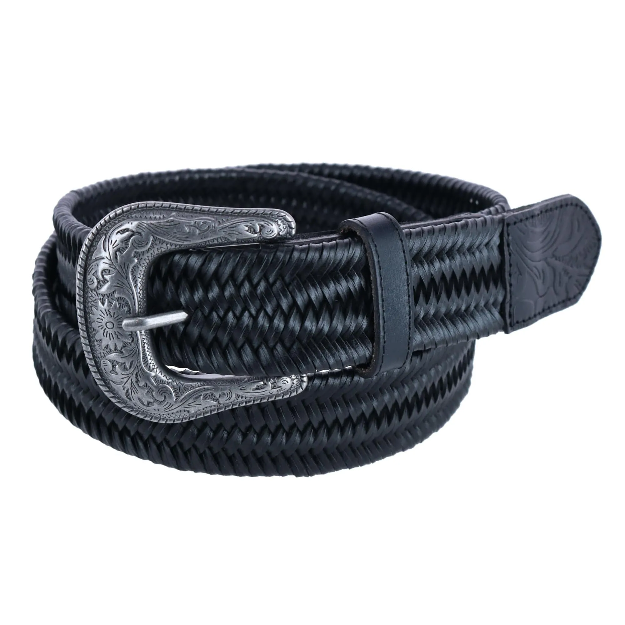 Wrangler Men's Stretch Braided Belt with Western Buckle