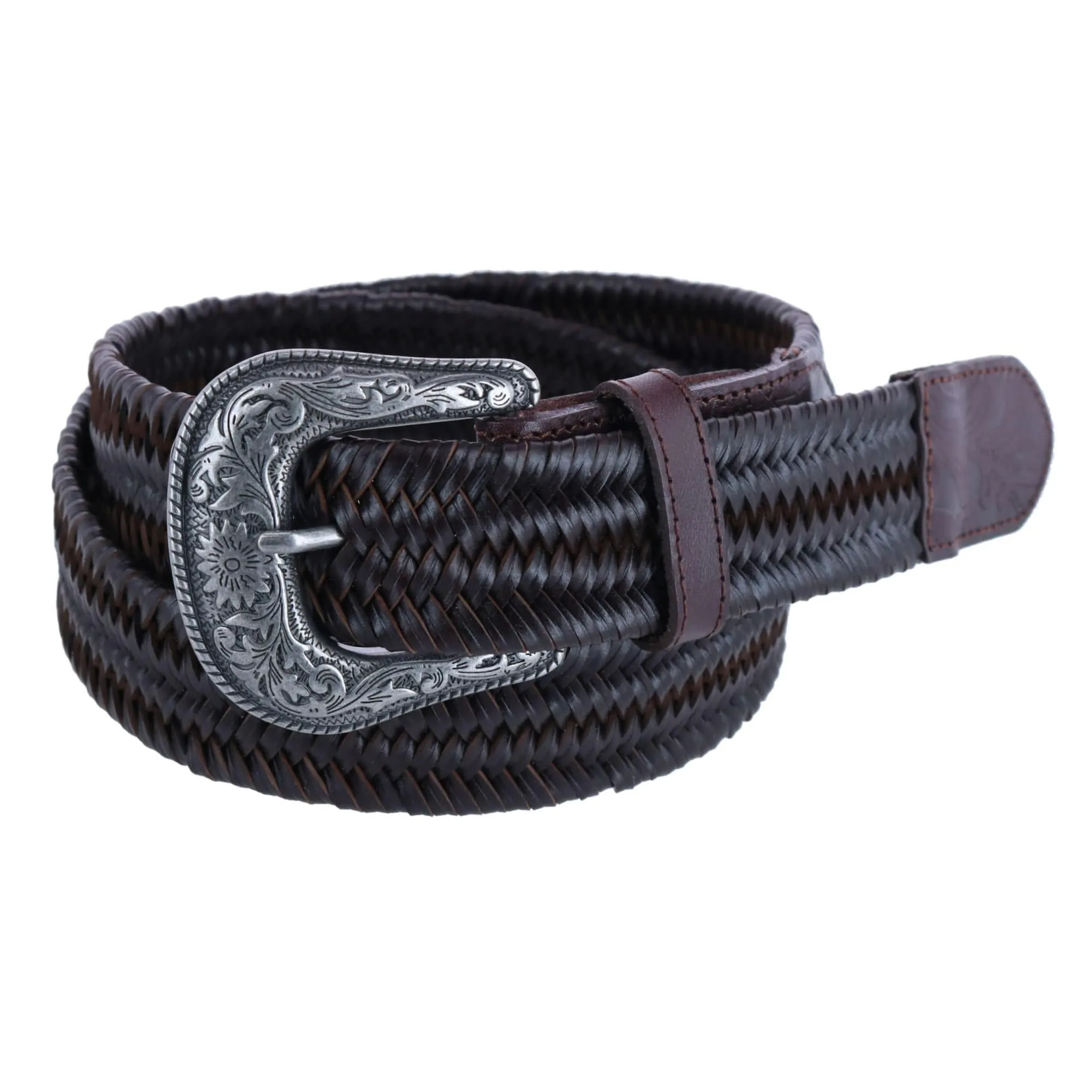 Wrangler Men's Stretch Braided Belt with Western Buckle