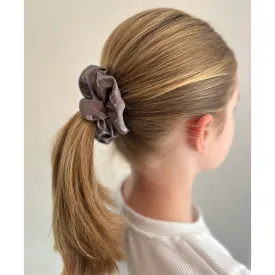 x2 Luxury Satin Feel Hair Scrunchies (Chocolate)