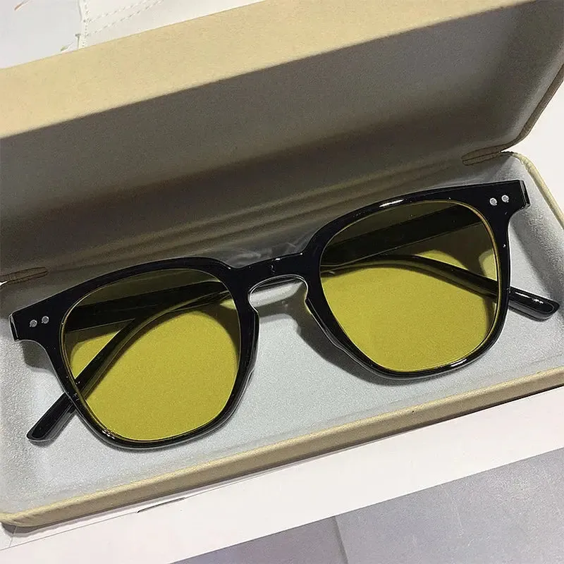 Yellow Black Shades Vintage Square Cycling Sunglasses Women Oversized Sun Glasses Fashion Uv400 Eyewear  Goggles